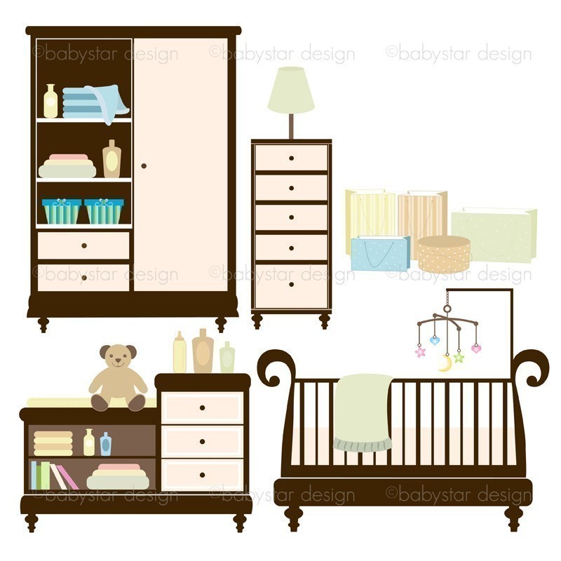 Sweet Nursery Ivory Digital Clipart Elements by babystardesign