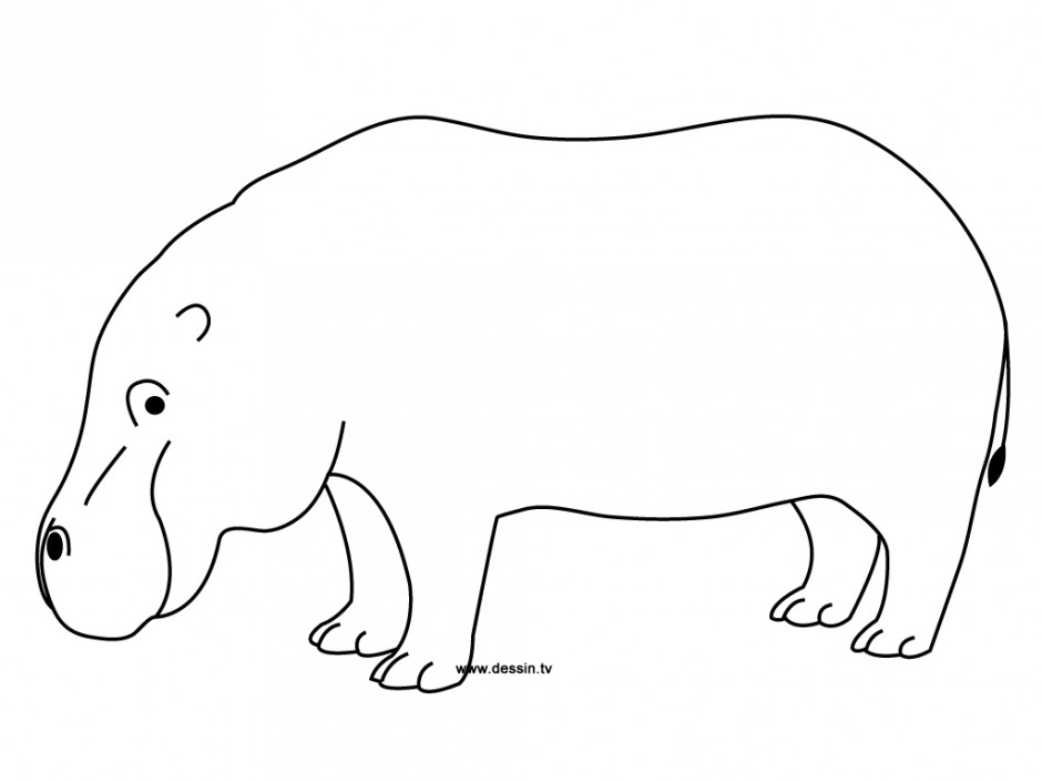 Hippo Black White Line Art Christmas Xmas Stuffed Animal Scalable ...