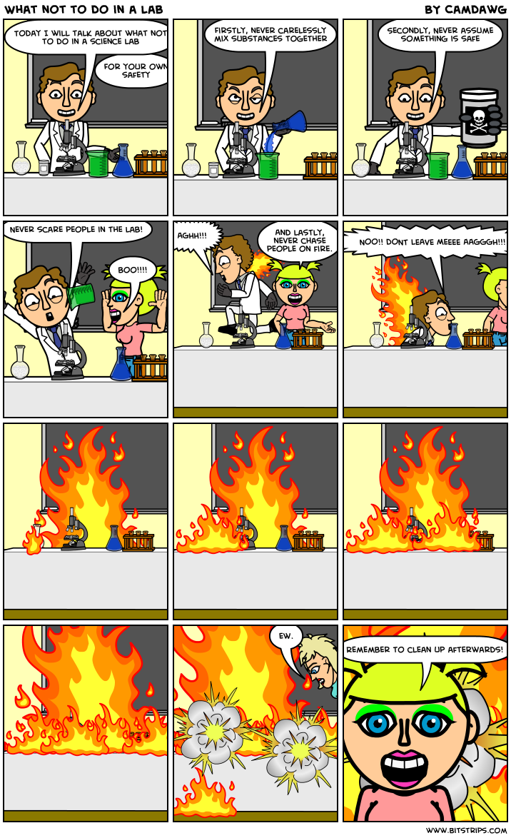 What not to do in a lab - Bitstrips