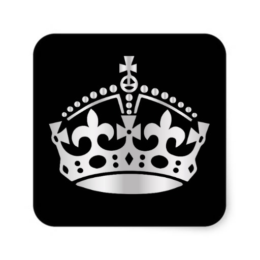 Keep Calm Silver Crown - Change background Square Sticker | Zazzle