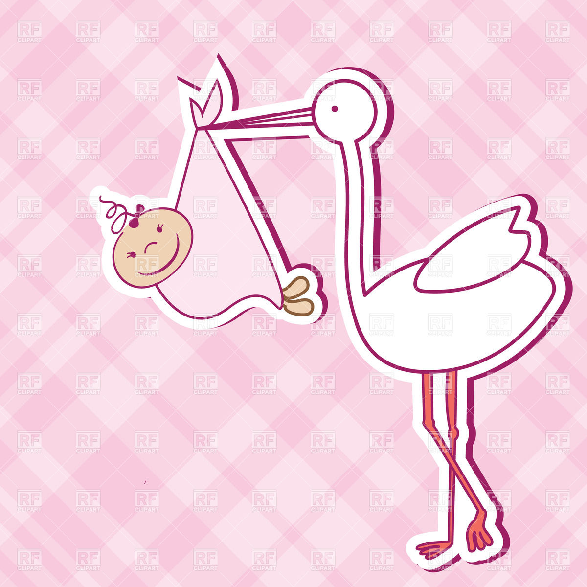 Funny cartoon stork bringing a baby, 23485, People, download ...