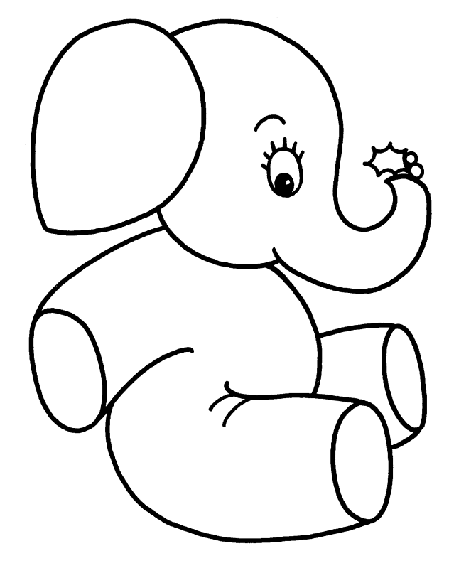 Learning Years: Christmas Coloring Pages - Baby Elephant with ...