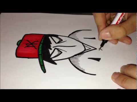 How to draw graffiti character - Angry Gangster - YouTube