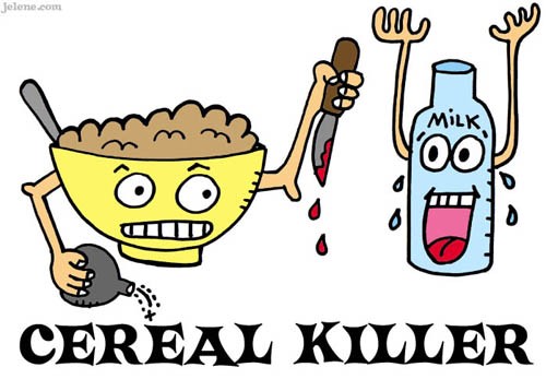 Jelene 5 x7 Print of Cereal Killer Cartoon Comic by jelene on Etsy