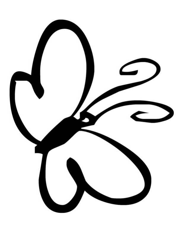 Simple Butterfly Illustration Coloring Page - Download & Print ...