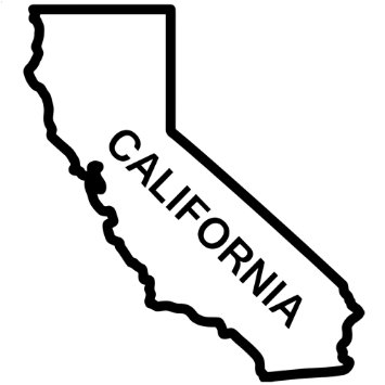 Amazon.com - California State Outline Decal Sticker (black, 5 inch ...