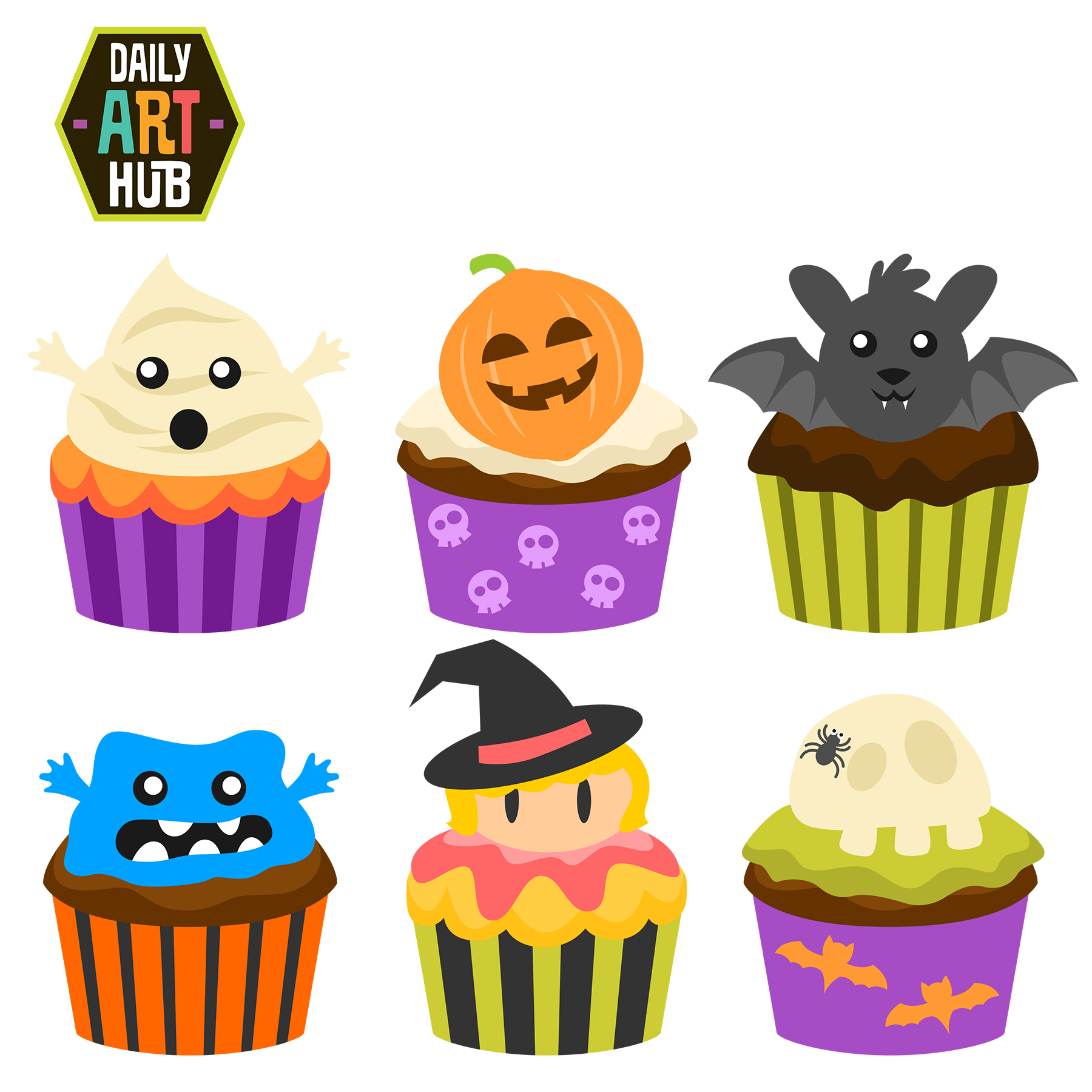 Halloween CupCakes Clip Art Set | Daily Art Hub