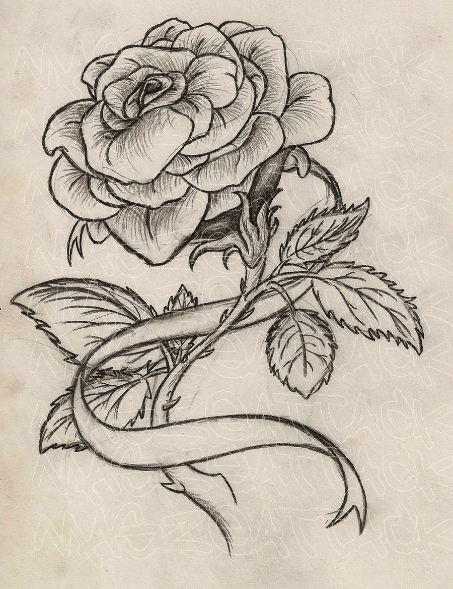 Images For > Ribbon Tattoo Drawings