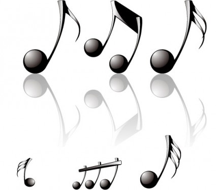Threedimensional musical notes vector Free vector in Encapsulated ...