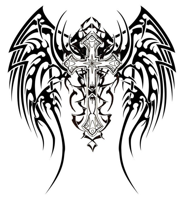 Cool Back Tribal Tattoo Design, Cross! | Cool Tattoos