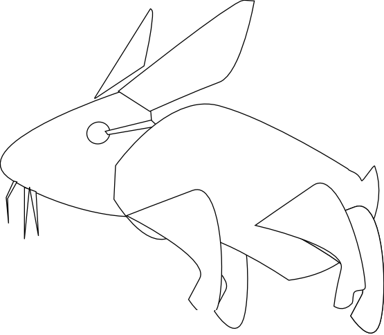clipartist.net » Clip Art » rabbit stencil black white line easter ...