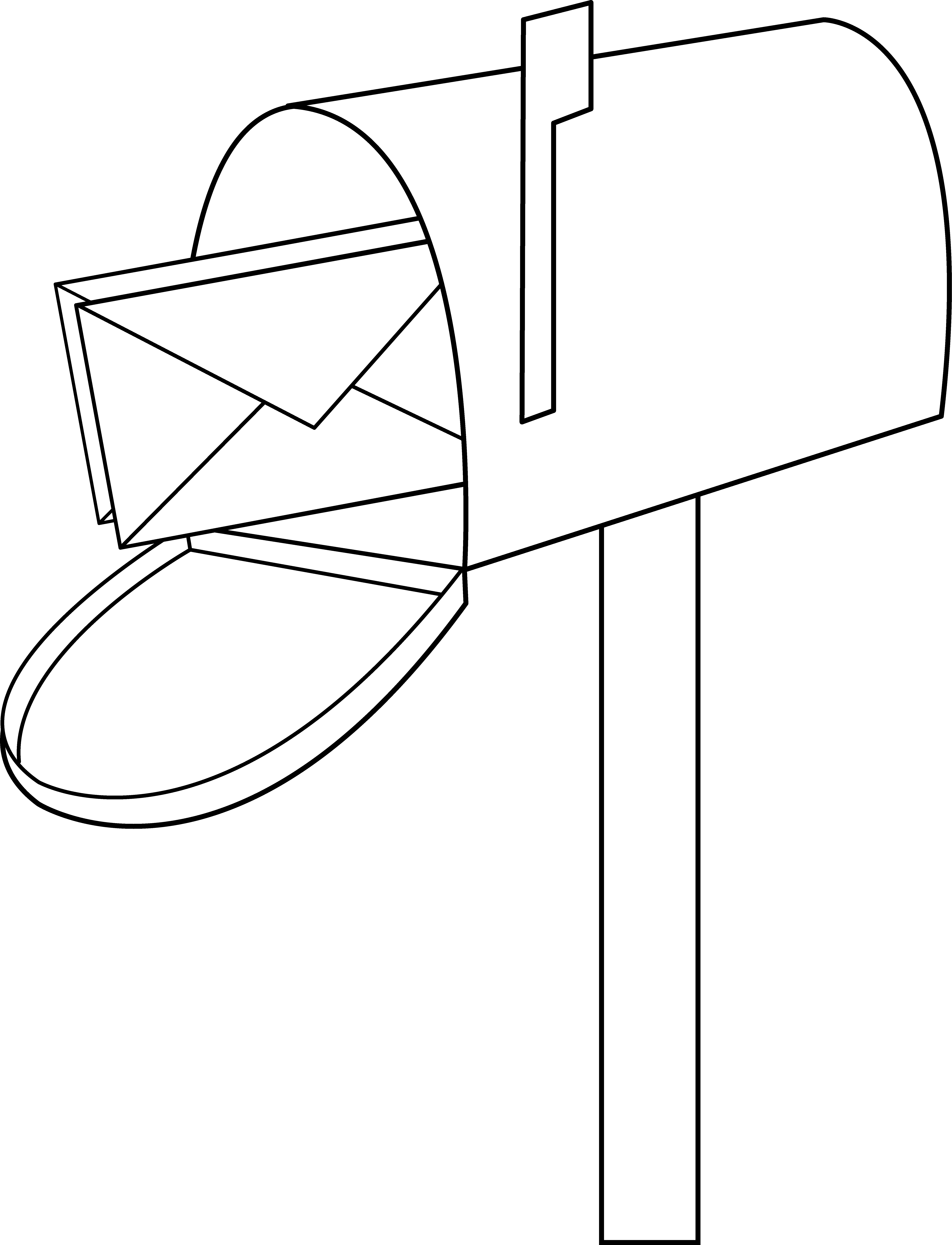 Mailbox Line Art - Free Clip Art