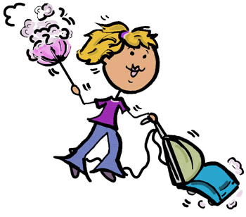 Full Version of Stick Figure Vacuuming & Dusting Clipart