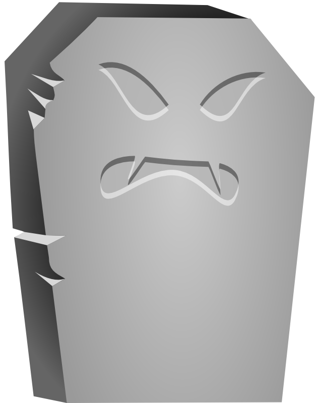 Clipart - Halloween Tombstone Angry Face