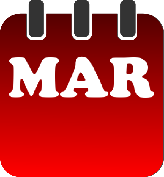 March Calendar clip art - vector clip art online, royalty free ...