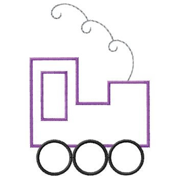 Gunold Embroidery Design: Train Outline 4.57 inches H x 3.17 inches W