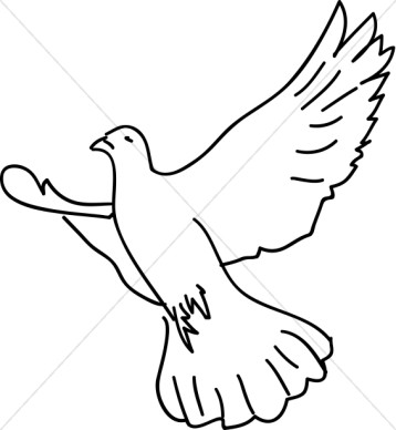 White Dove on Black Background | Dove Clipart