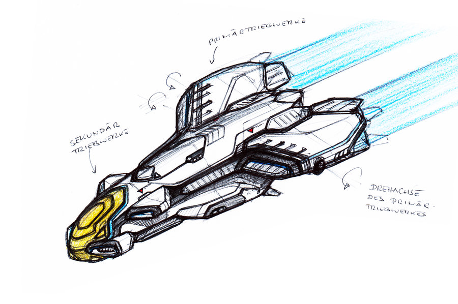 Quick Starship Sketch by Shantonian on deviantART