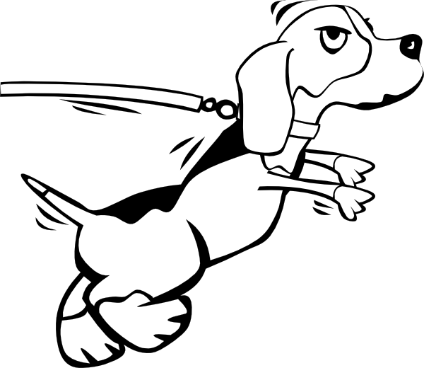 Dog On Leash Cartoon 2 clip art - vector clip art online, royalty ...