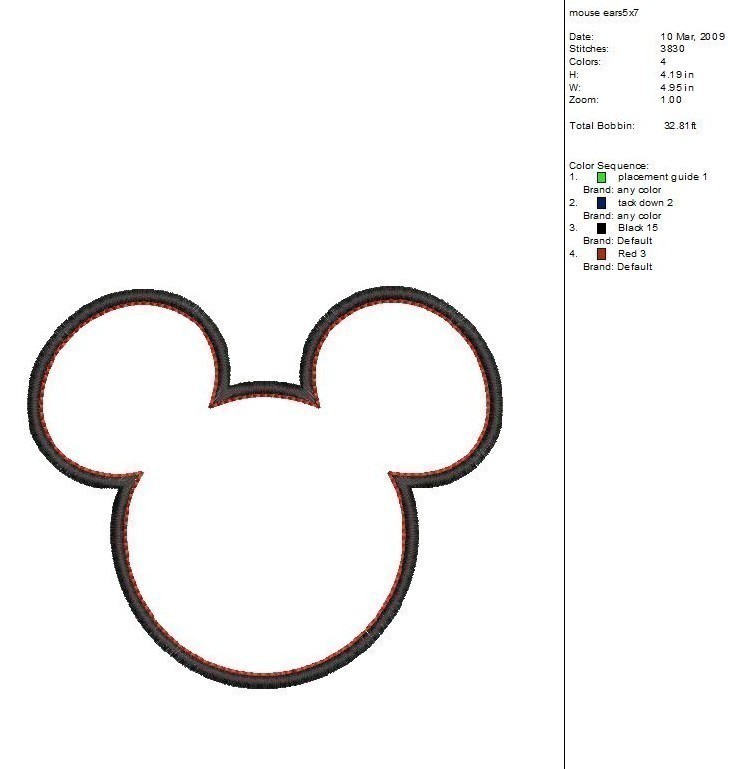 mickey mouse ear outline Colouring Pages