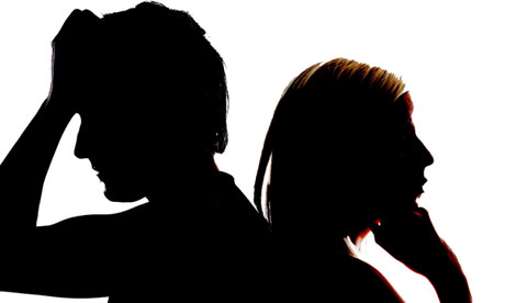 Turquoise Moon | Arguing couple Back to back Couple Silhouette