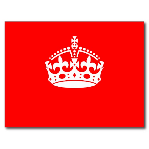 KEEP CALM CROWN on Red Customize This! Postcard | Zazzle