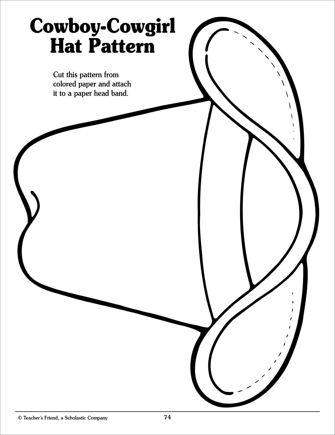 Cowboy-Cowgirl Hat Pattern - Scholastic Printables