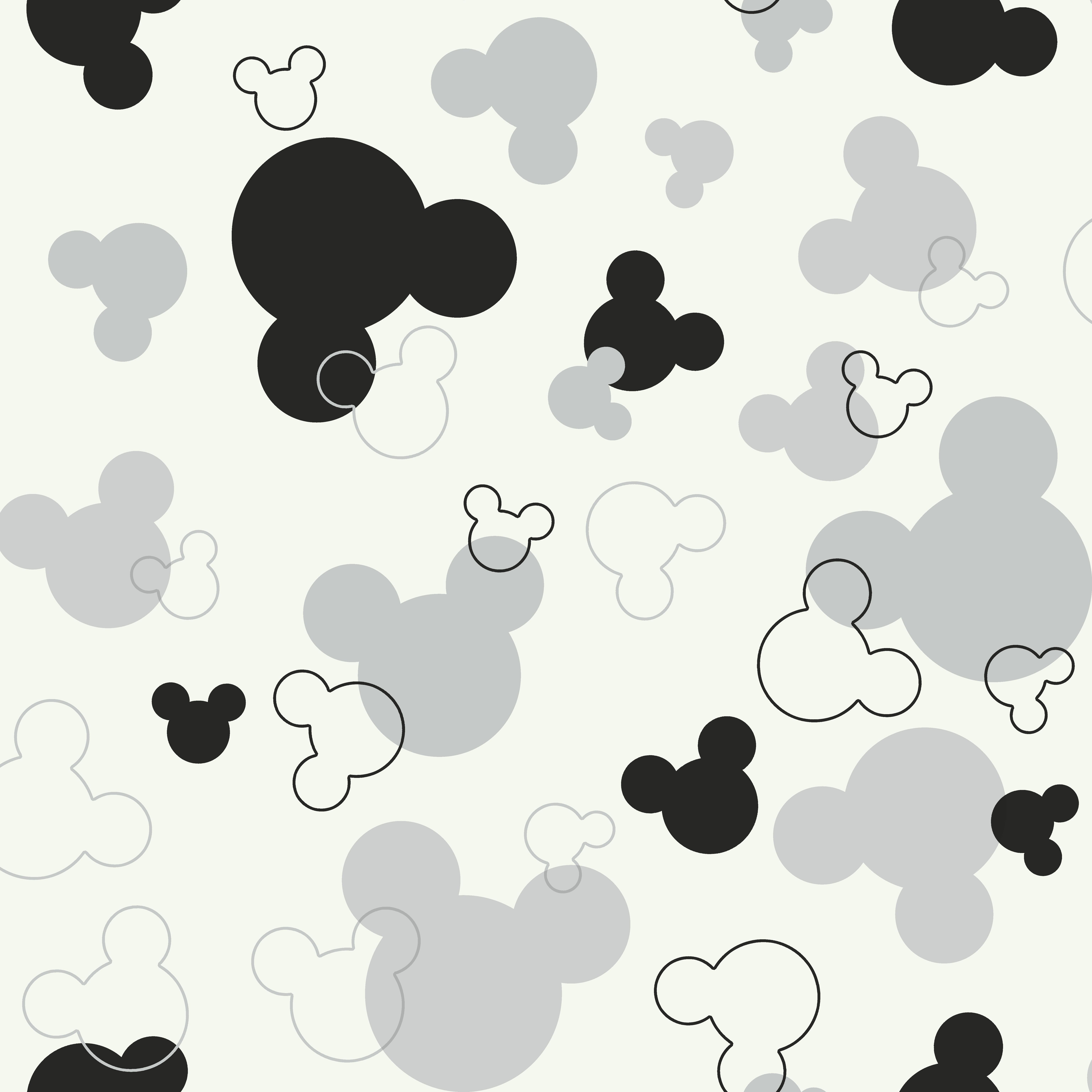 White Mickey Mouse Head Wallpaper - Interior Mall