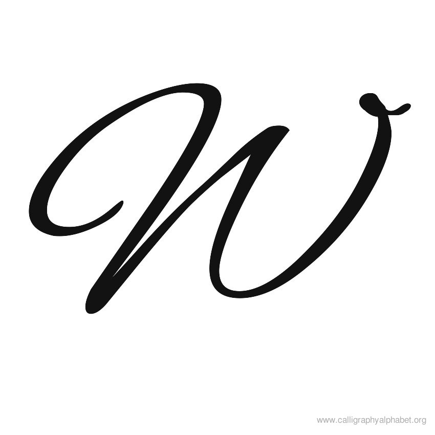 Calligraphy Alphabet W | Alphabet W Calligraphy Sample Styles