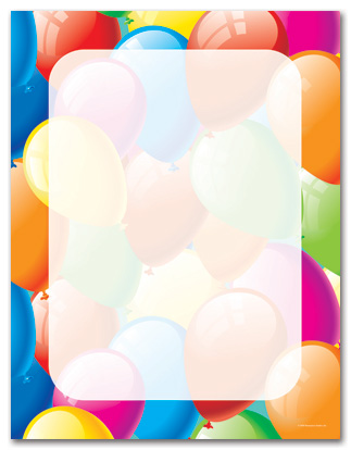 Balloon Border Stationery Letterhead, 16756