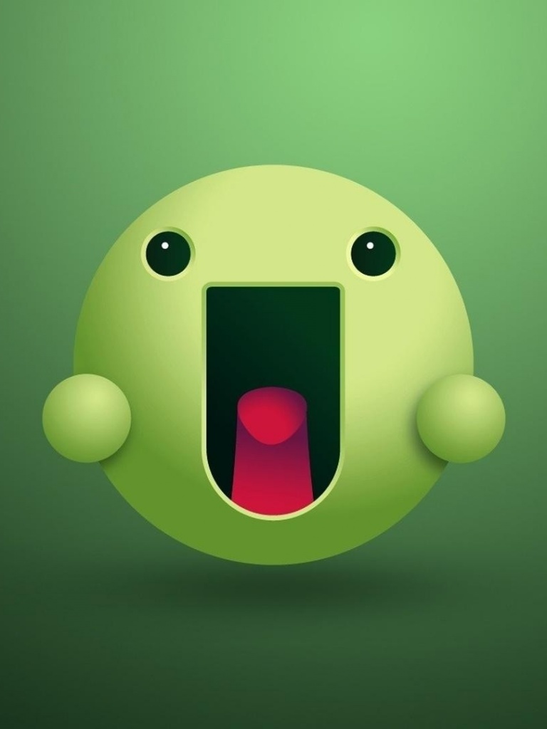 768x1024 Green Smiley Face Ipad wallpaper