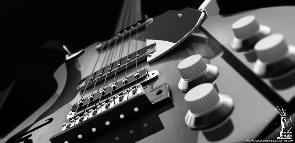 Black and White Guitar by ASkBlaster on DeviantArt