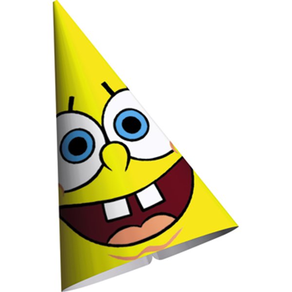 SpongeBob Party Hats (8) at Birthday Direct