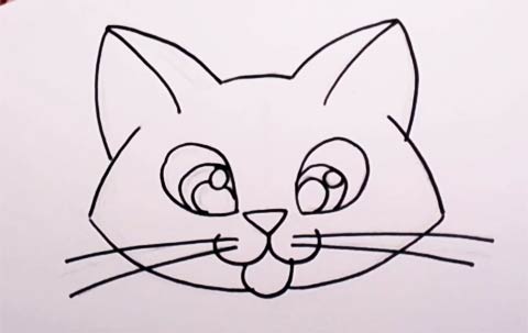 Cute Kitten Drawing lesson - Easy Cat for Kids to Draw Step by Step