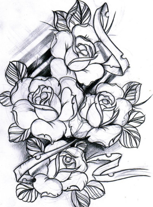 Drawings Of Hearts And Roses - ClipArt Best