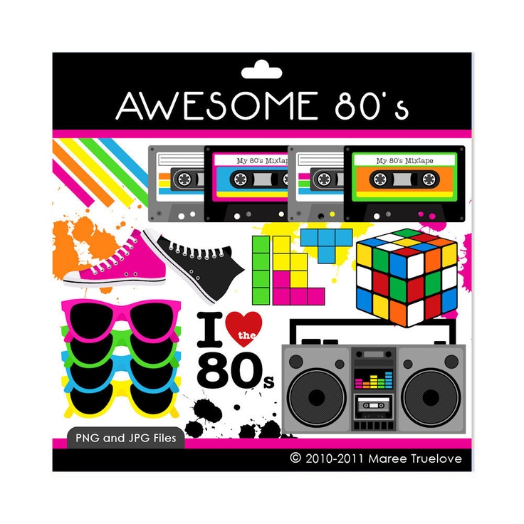 Awesome 80's Clipart - Digital Clip Art Graphics for Personal or Comm…