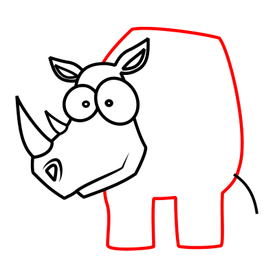 Drawing a cartoon rhino