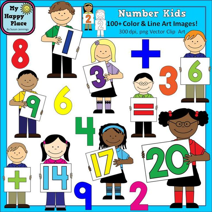 Number Kids Clip Art: Including Teen Numbers