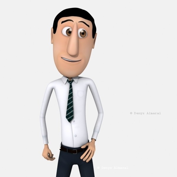 Cartoon Office Guy by Denys Almaral - 3D Artist