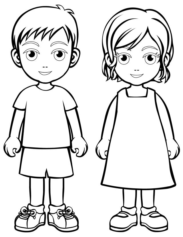 Free coloring pages of outline of a person