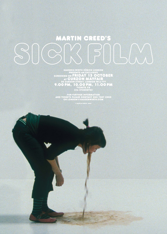 Martin Creed Sick Film Poster Curzon 2006
