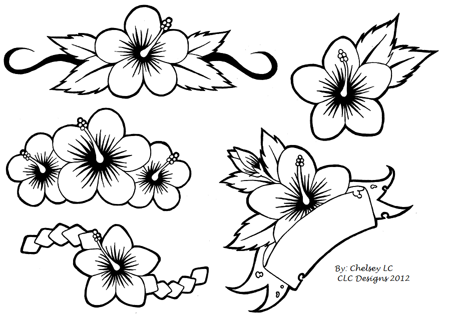 Simple Hibiscus Flowers Tattoo Designs | Tattoobite.com