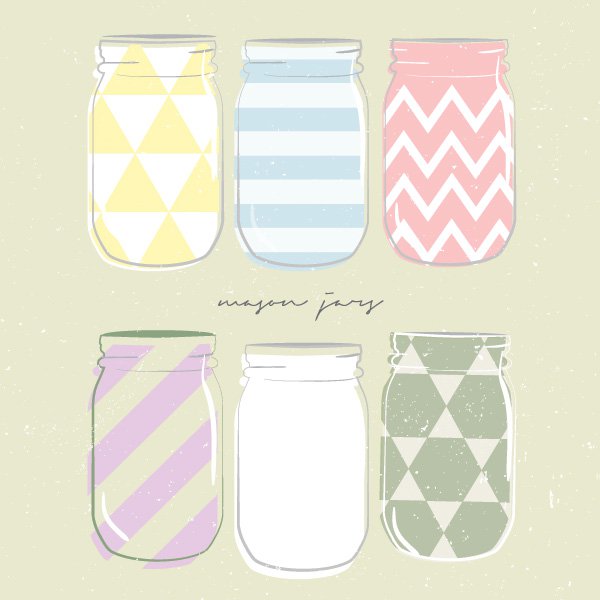 Mason Jars Vector Graphic — birthday, colorful, pattern
