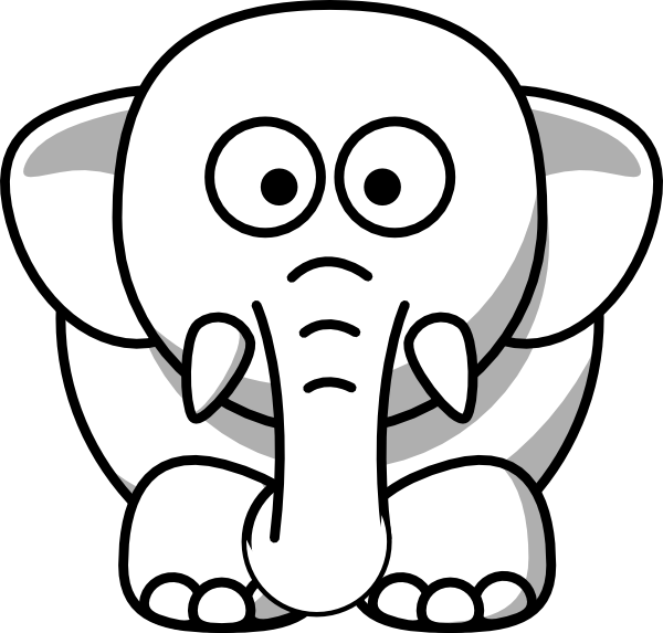 Cartoon Elephant Black And White - Gallery