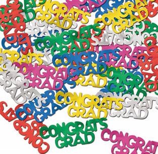 Congrats Grad Confetti, Multi Color Metallic Graduation Confetti