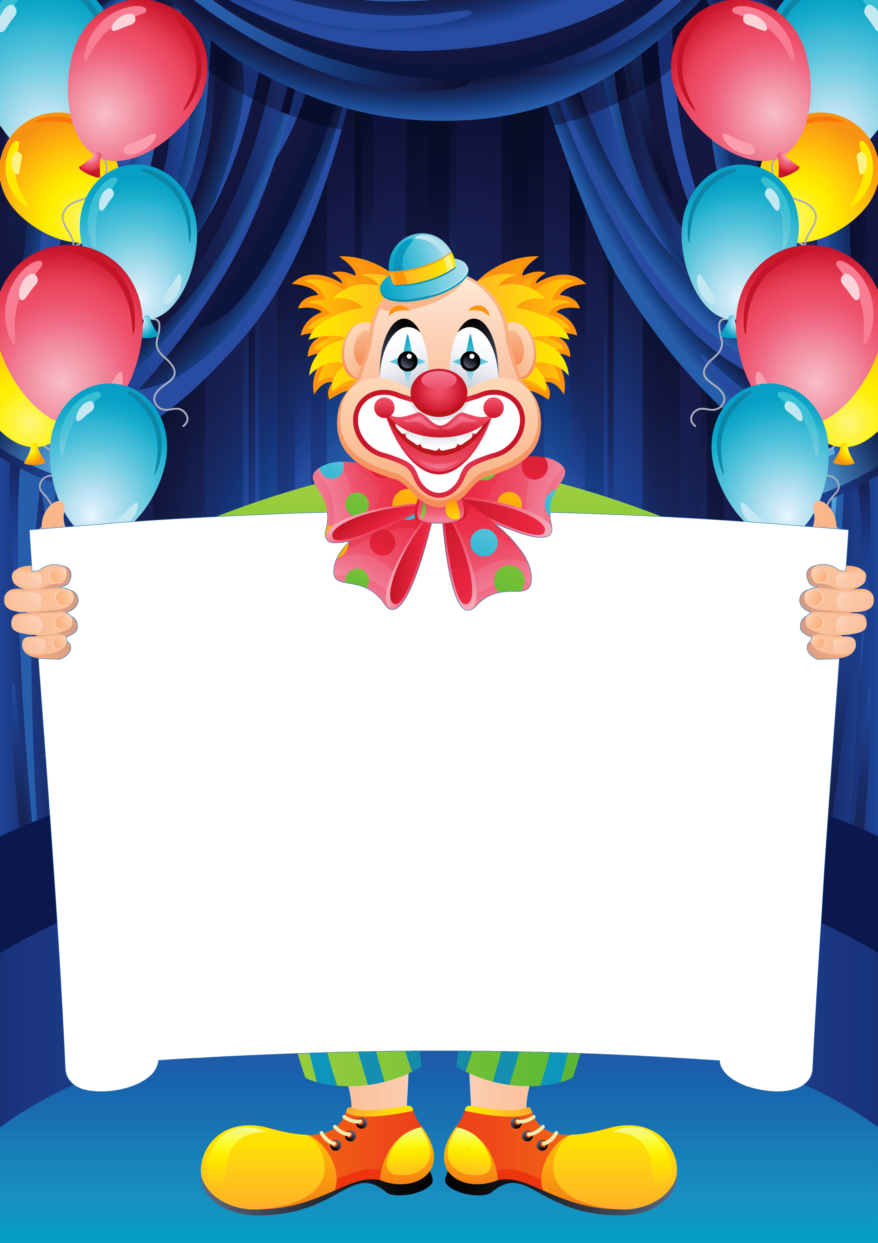 Transparent Birthday Frame with Clown