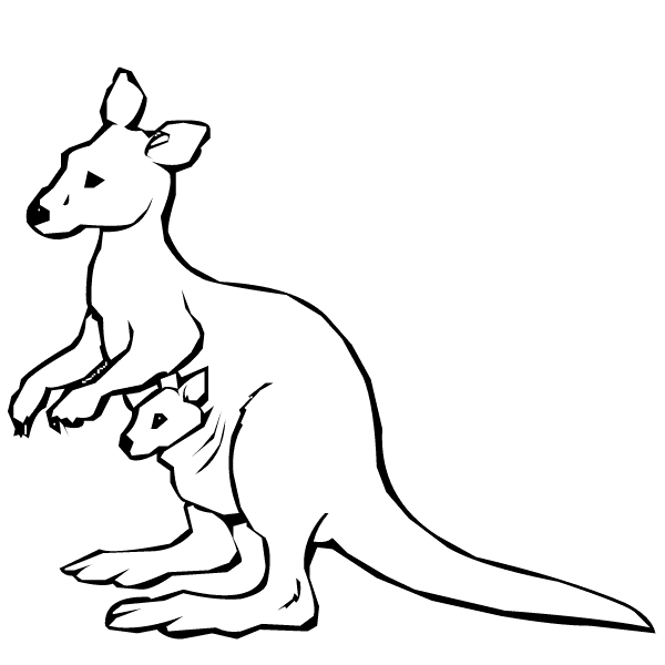 Parent And Child Kangaroo Coloring Day : KidsyColoring | Free ...