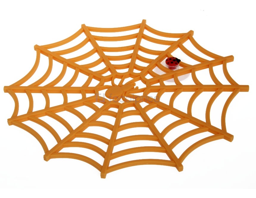 Spider Web Design Silicone Insulation Table Pad (Orange) - HJ1562O