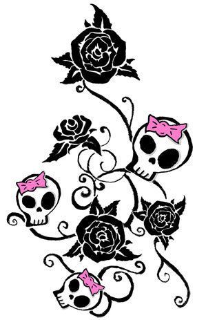 Skull Bow Tattoo | eyecatchingtattoos.com