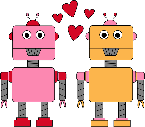 Robot Love Valentine Clip Art - Robot Love Valentine Image